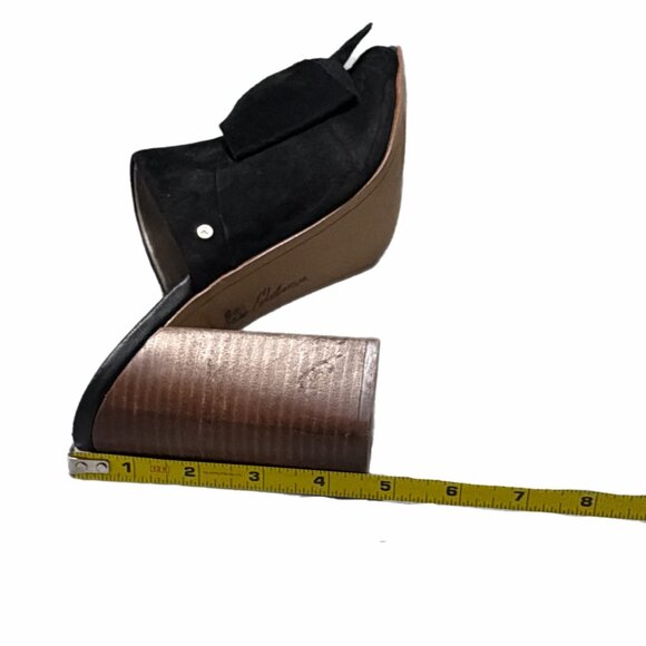 Sam Edelman Sandals Womens 8.5M Black Suede Bow Heel Open Toe YUMI Chic Party - Picture 12 of 16